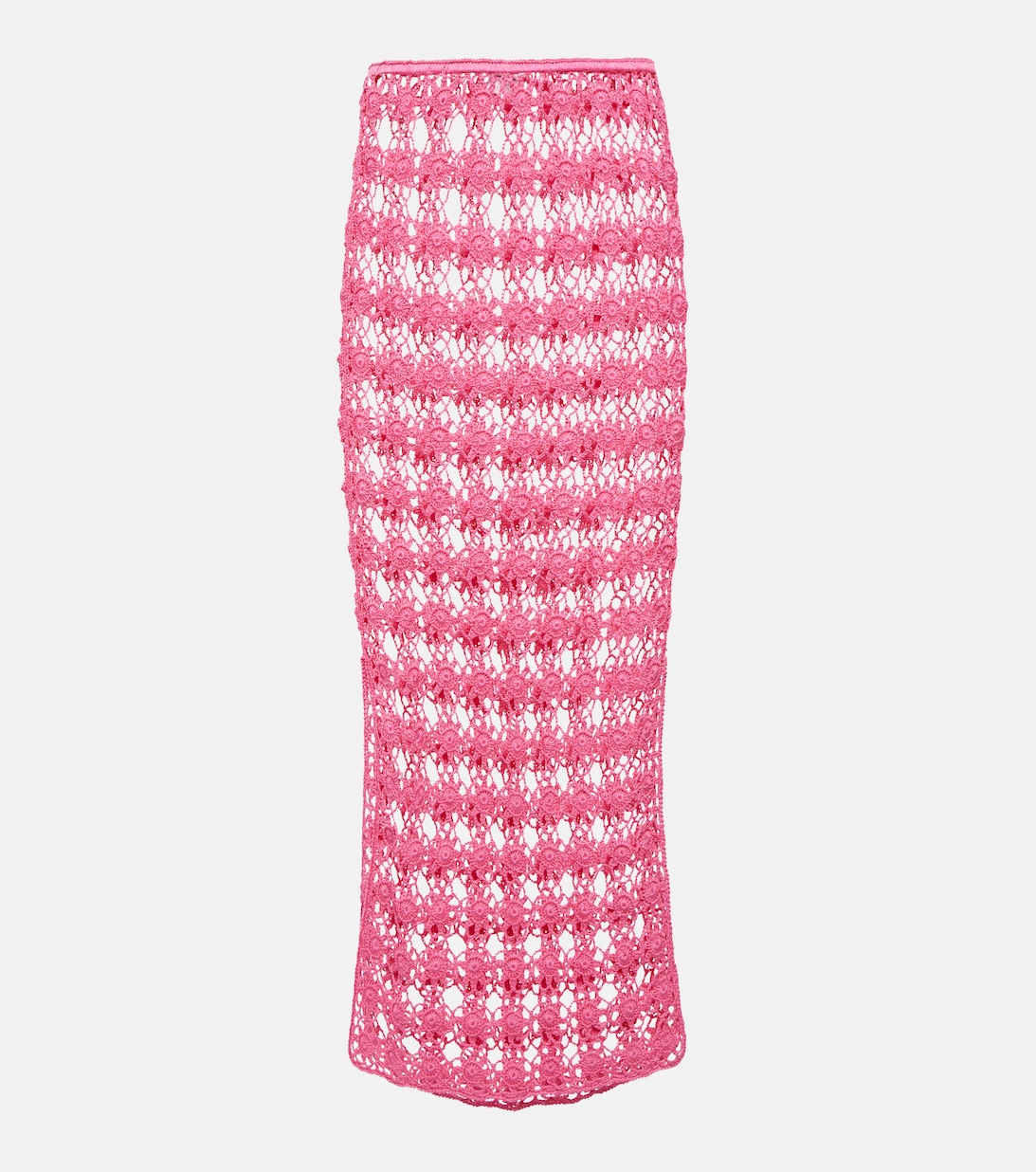 Хлопковая макси-юбка Rosette крючком ANNA KOSTUROVA, розовый