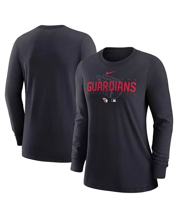 

Женская темно-синяя футболка с длинным рукавом Cleveland Guardians Authentic Collection Legend Performance Nike, синий