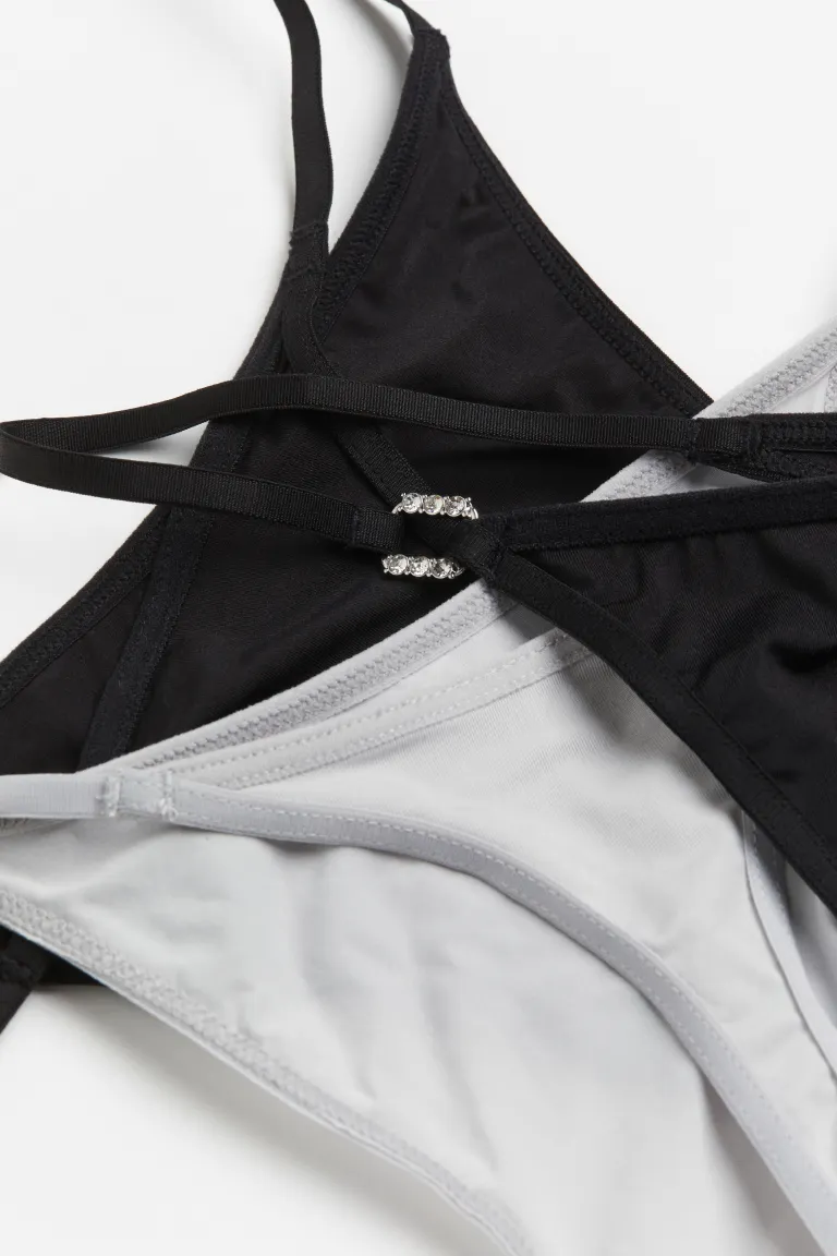 

Набор из 3 стрингов из микрофибры H&M, черный