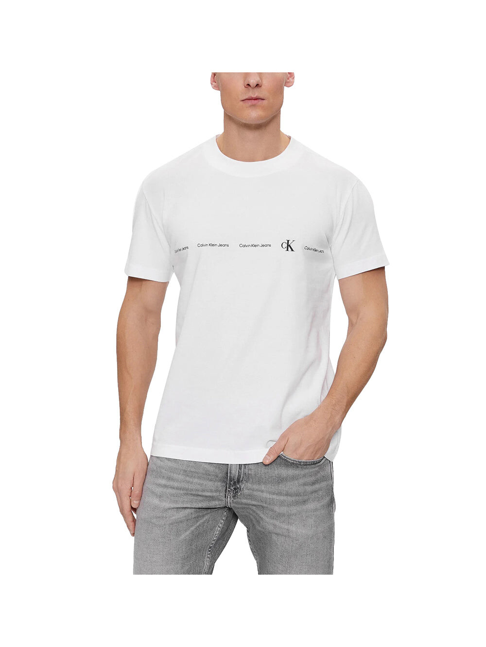 

Белая мужская футболка Calvin Klein