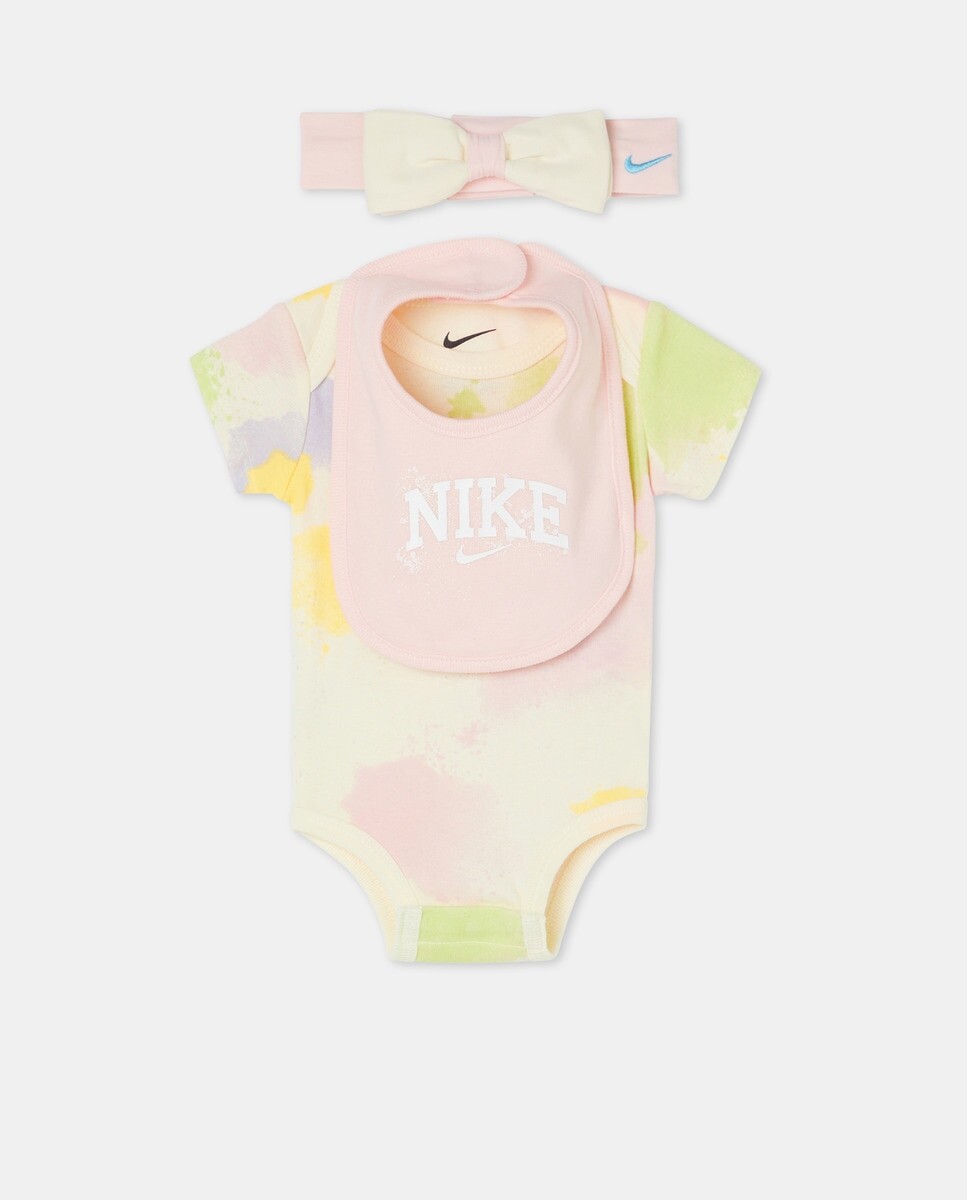 

Комплект из повязки на голову, боди и нагрудника для мальчика Nike, мультиколор