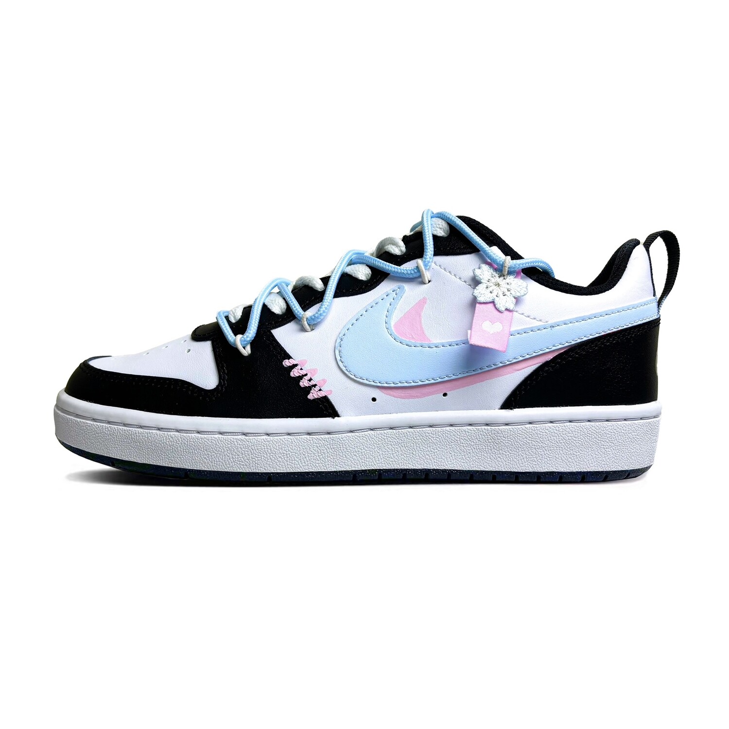 

Кроссовки Nike Court Borough Skateboarding Shoes Women's Low-top White/Blue/Pink, розовый