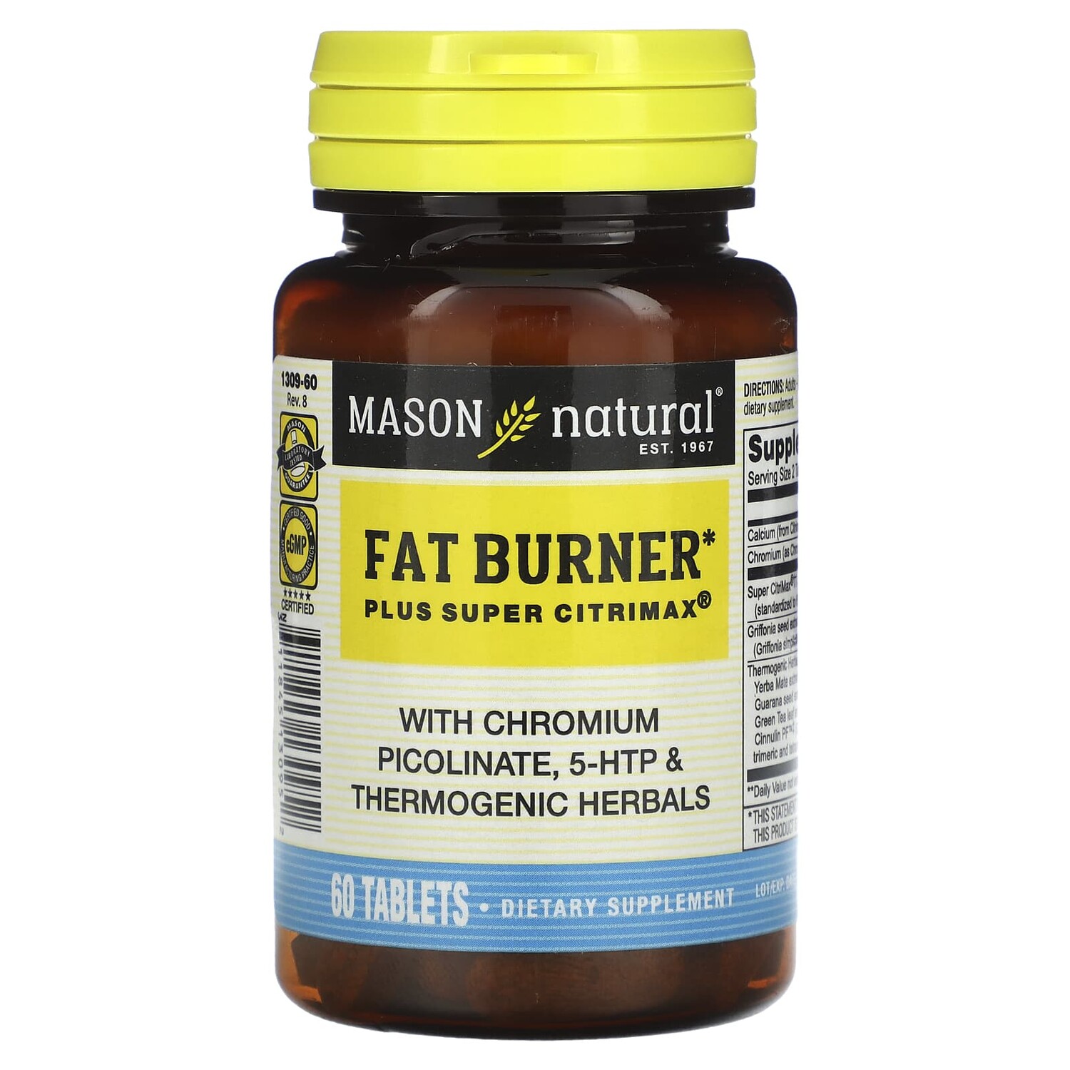 

Fat Burner Plus Super Citrimax, 60 таблеток, Mason Natural