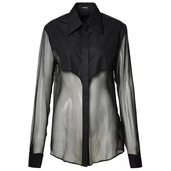 

Футболка black silk shirt Balmain, серый