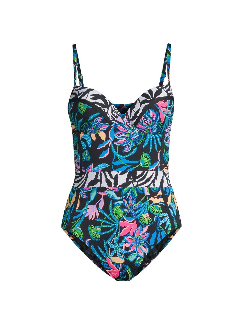 

Цельный купальник с цветочным принтом Palma Lilly Pulitzer, Черный