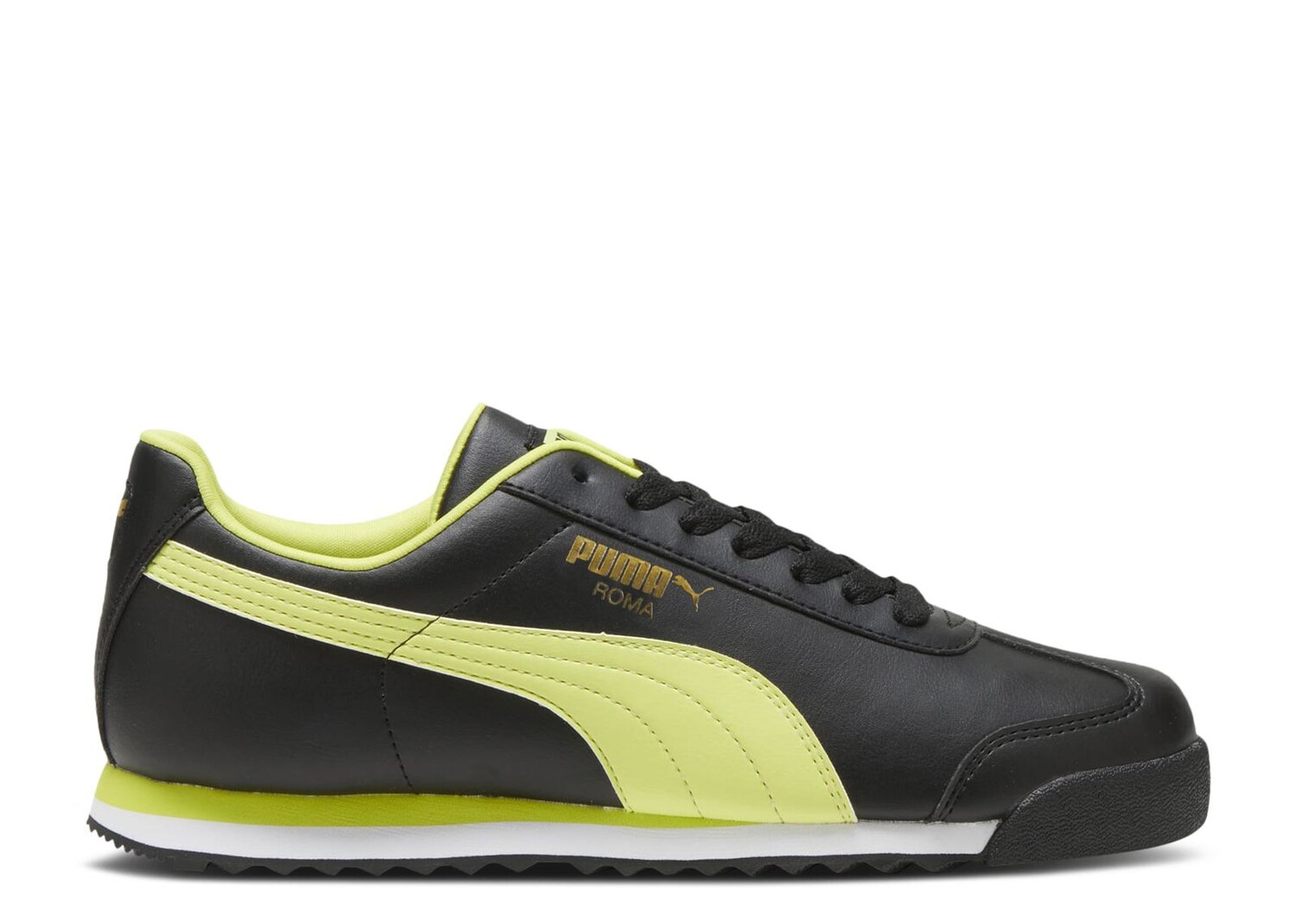 Кроссовки Puma Roma Basic Plus 'Black Lime Sheen', черный кроссовки roma basic plus puma черный