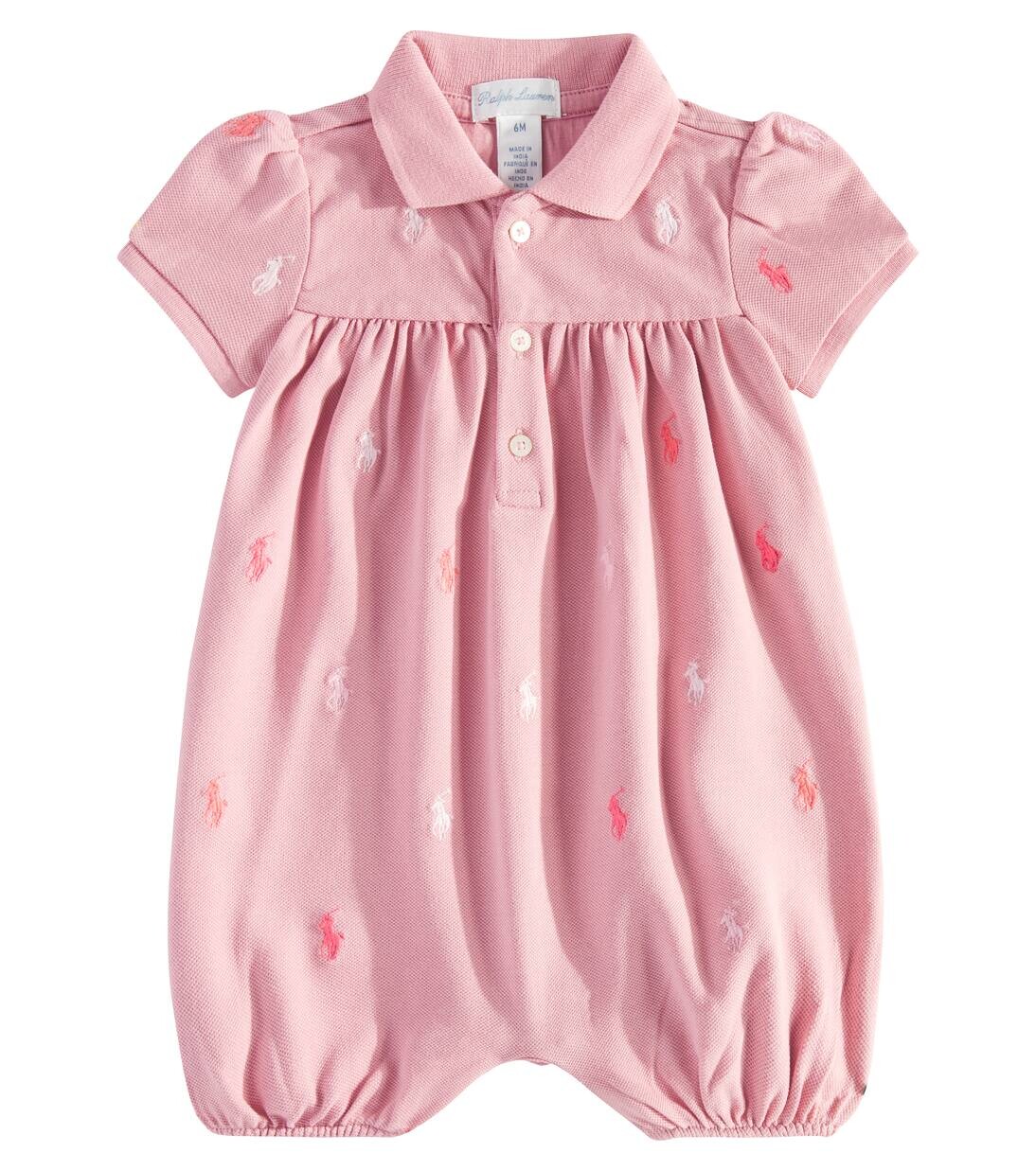 

Детский комбинезон из хлопка Polo Ralph Lauren Kids, цвет tickled pink