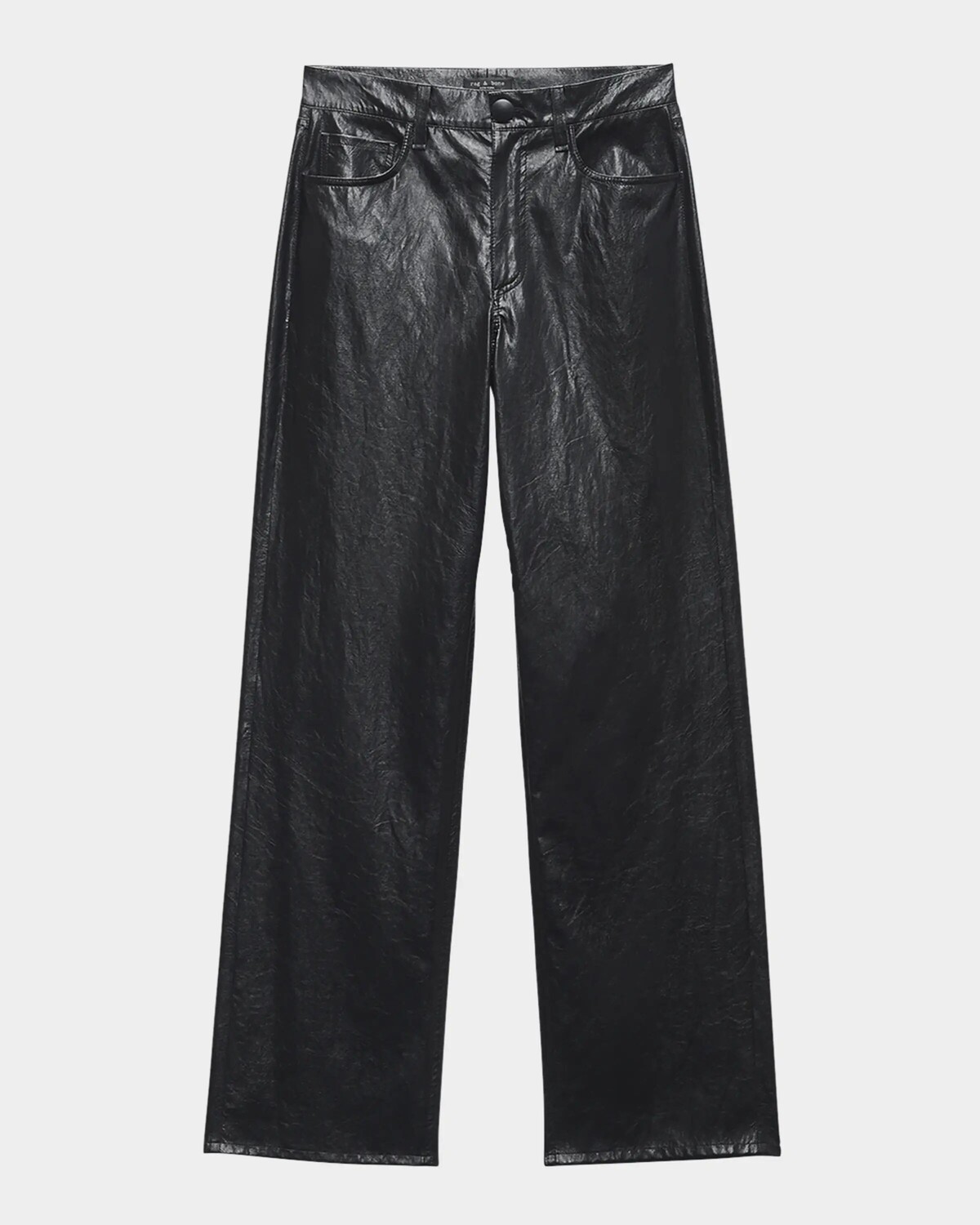 

Прямые брюки из искусственной кожи Shea Rag & Bone, черный