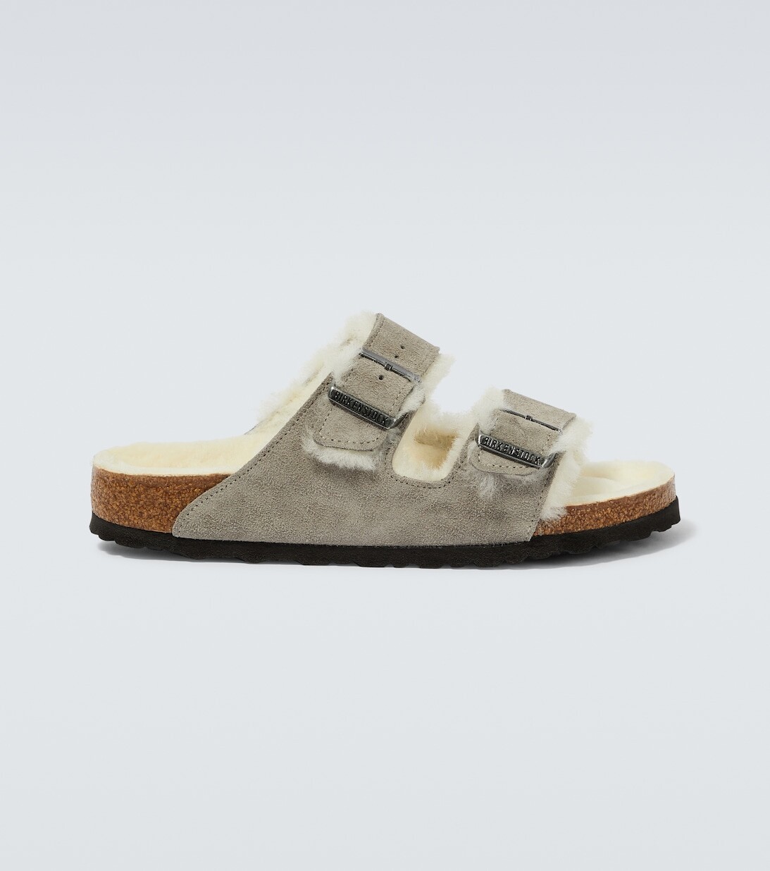 

Сандалии Arizona из замши и овчины Birkenstock, серый