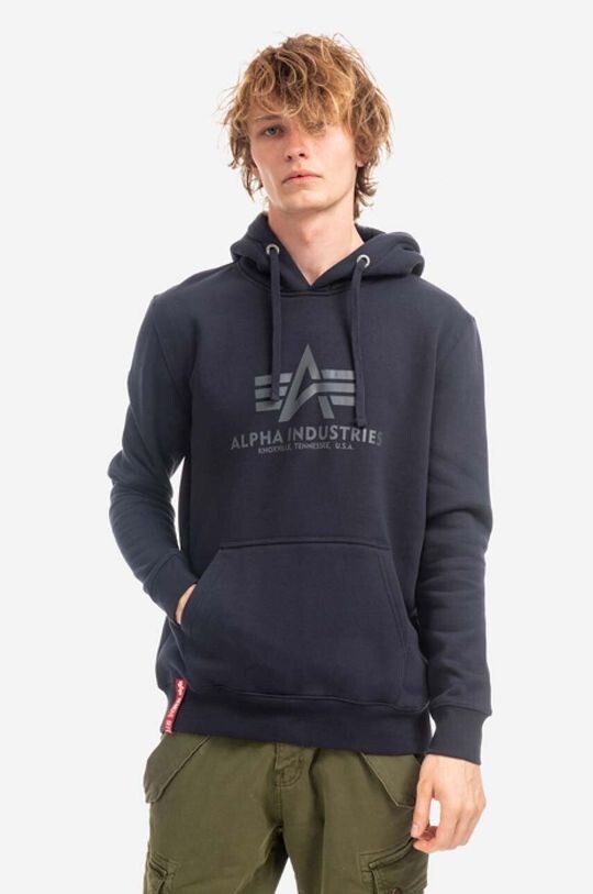 

Базовая толстовка с капюшоном Alpha Industries, темно-синий