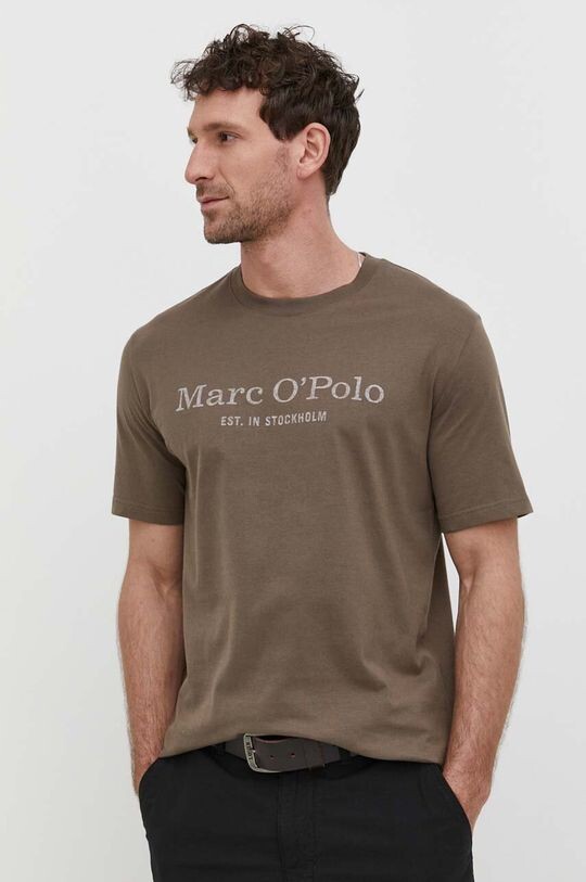 

Хлопковая футболка Marc O'Polo, коричневый