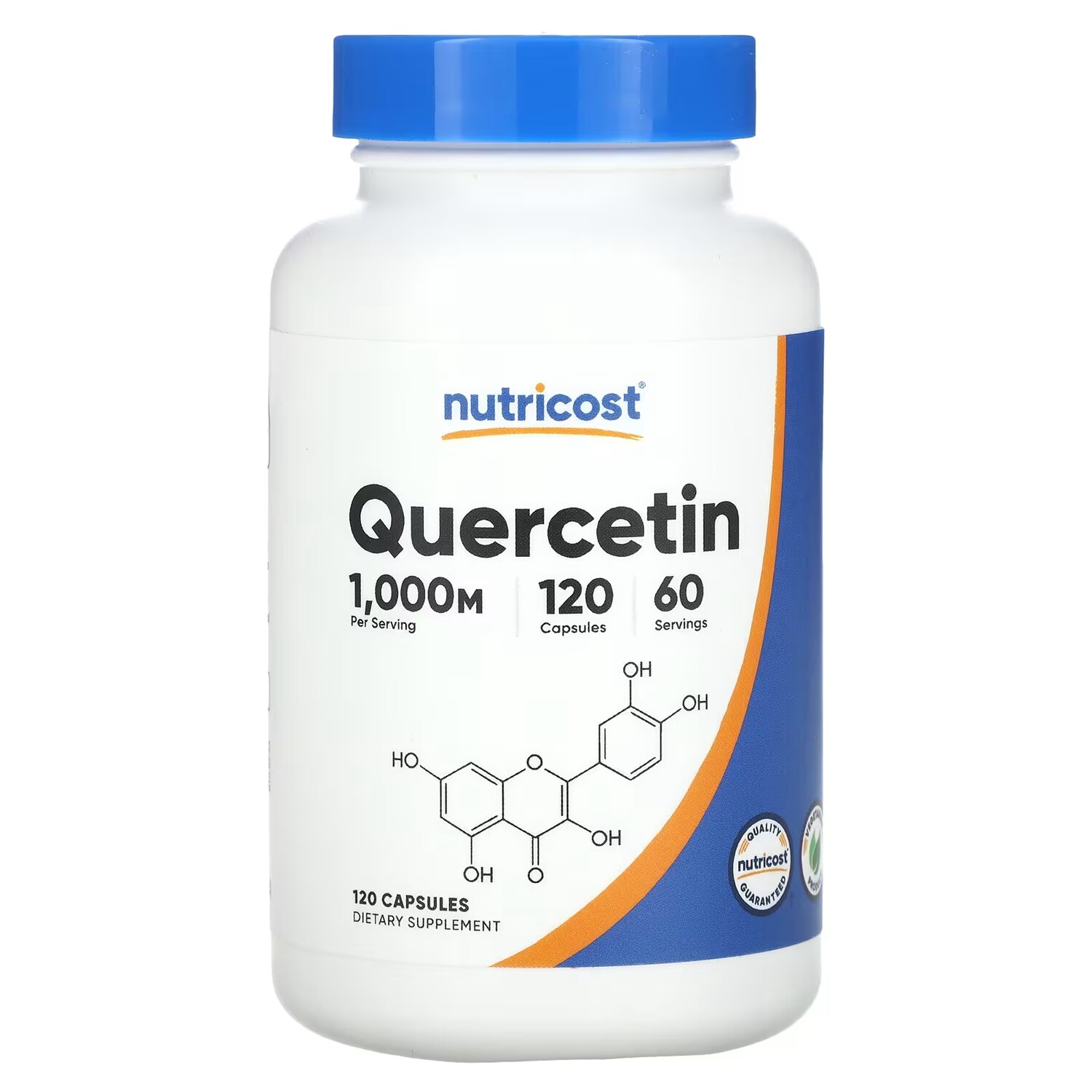 Кверцетин Nutricost 1000 мг, 120 капсул (500 мг на капсулу) nutricost bacopa monnieri 1000 мг 120 капсул 500 мг на капсулу