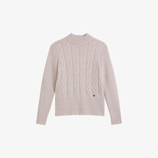 

Джемпер veolaa косой вязки из смеси шерсти и мохера Ted Baker, розовый