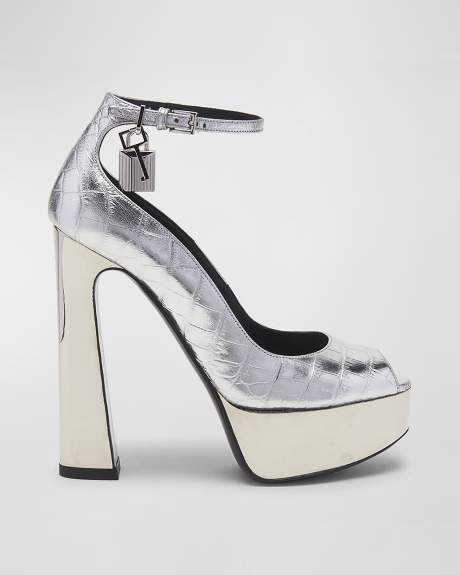 

Туфли-лодочки Lock Croco Metallic на платформе TOM FORD