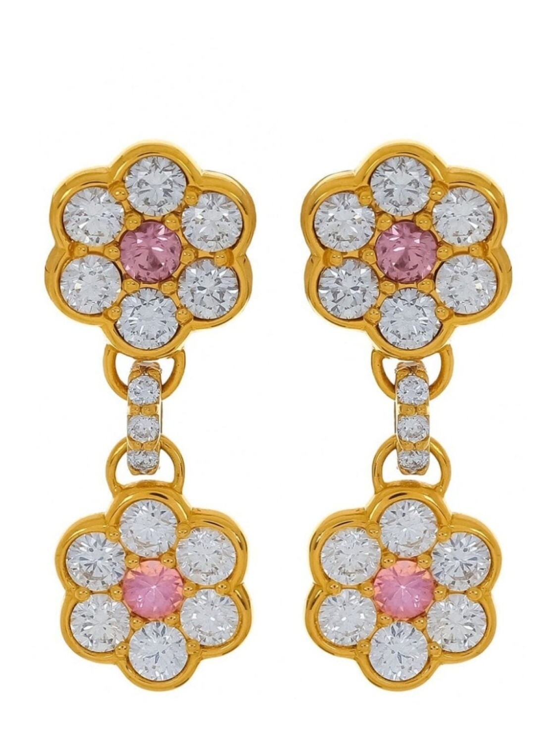 

Серьги Flower из желтого золота с бриллиантами BUDDHA MAMA, золотой