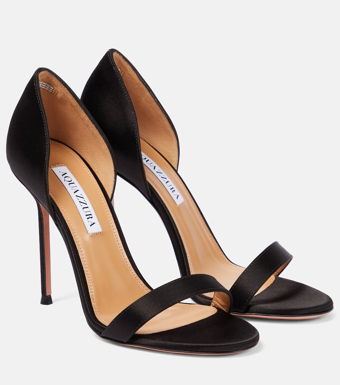 

Атласные сандалии Uptown 105 Aquazzura, черный