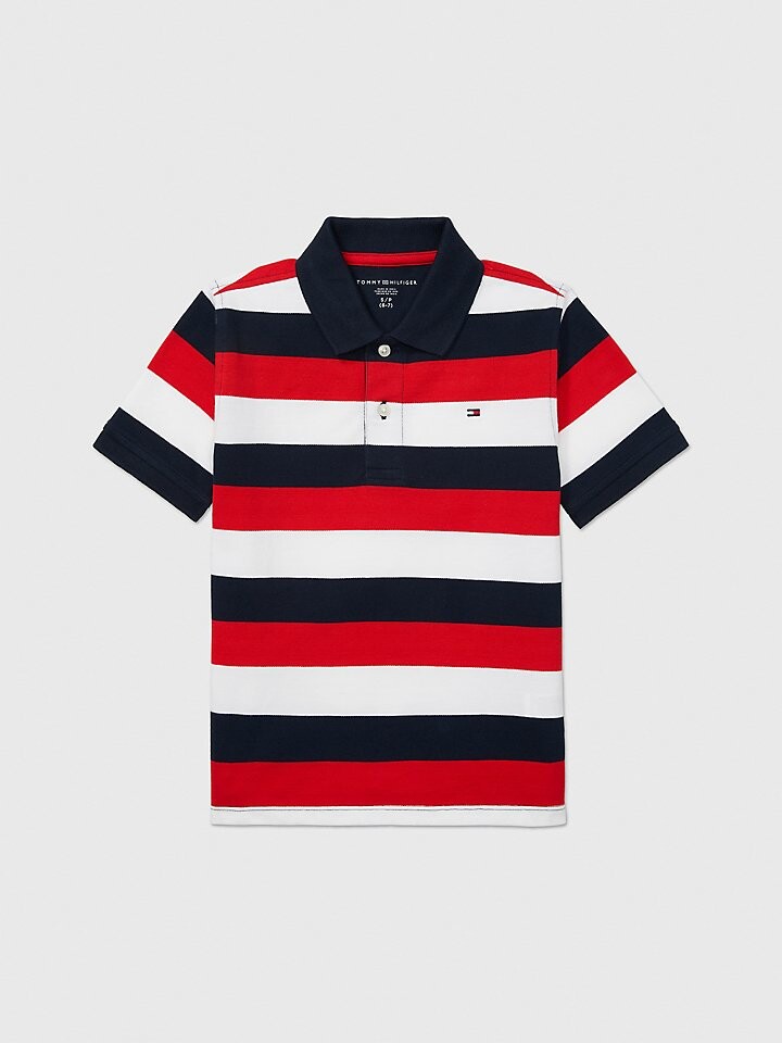 

Поло для больших детей с контрастными полосками Tommy Hilfiger