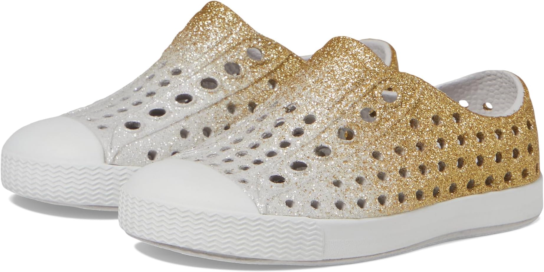 2021 girls ballet flats baby dance party girls shoes glitter children shoes gold bling princess shoes 3 12 years kids shoes Кроссовки Jefferson Bling Native Shoes Kids, цвет Gold Frost Bling/Shell White