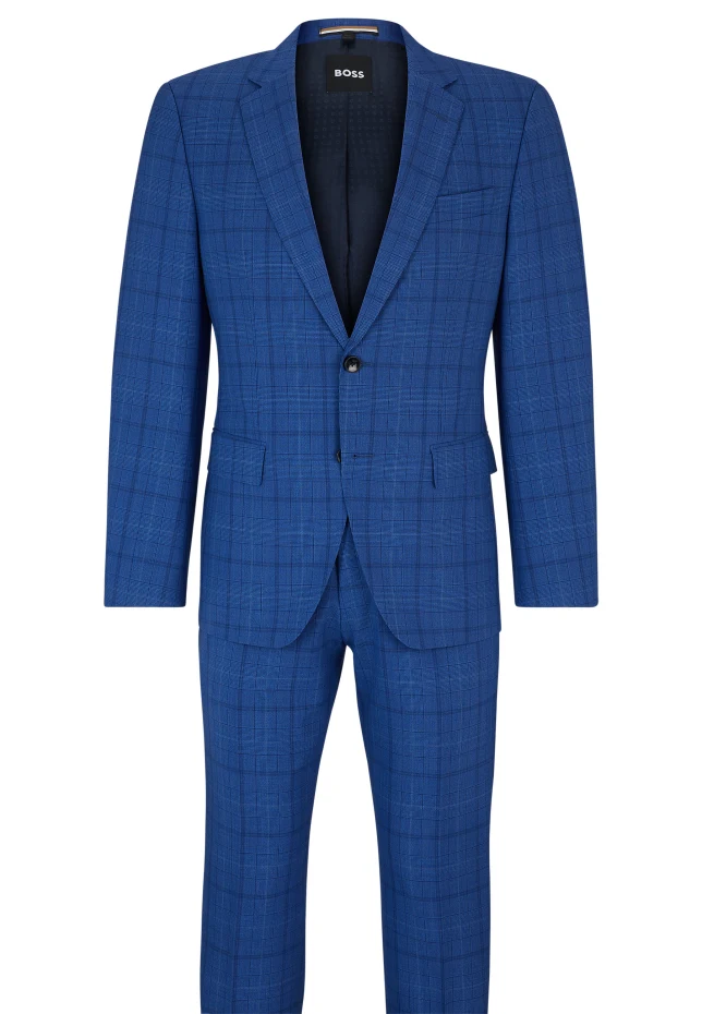 

Деловой костюм h-huge-2pcs-224 slim fit Boss, синий