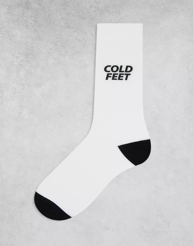 Белые носки с надписью Cold Feet ASOS