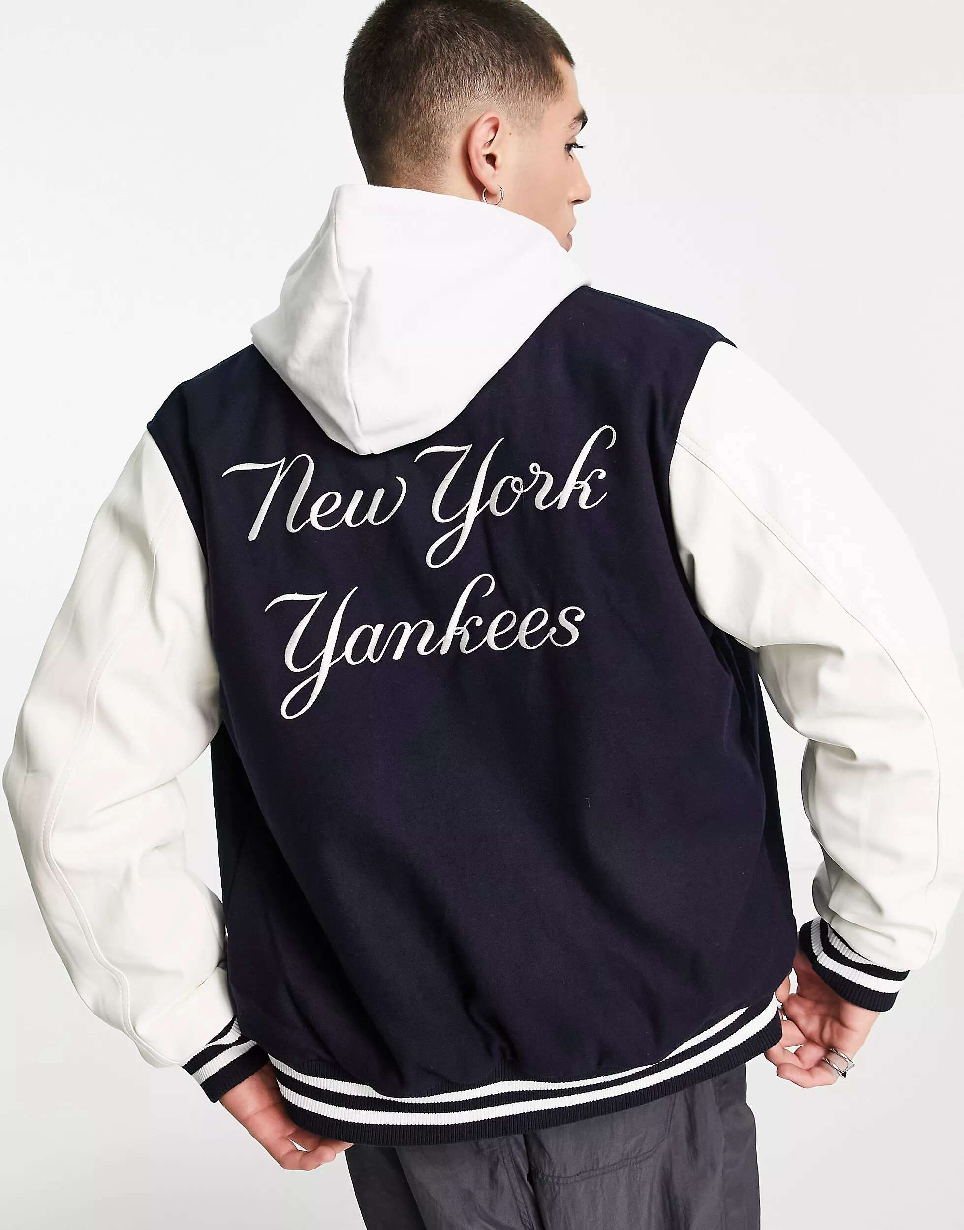 Темно-синяя университетская куртка New Era New York Yankees