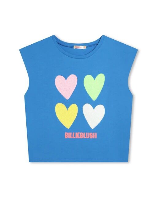 

Хлопковая футболка для девочки с рисунком спереди Billieblush, синий