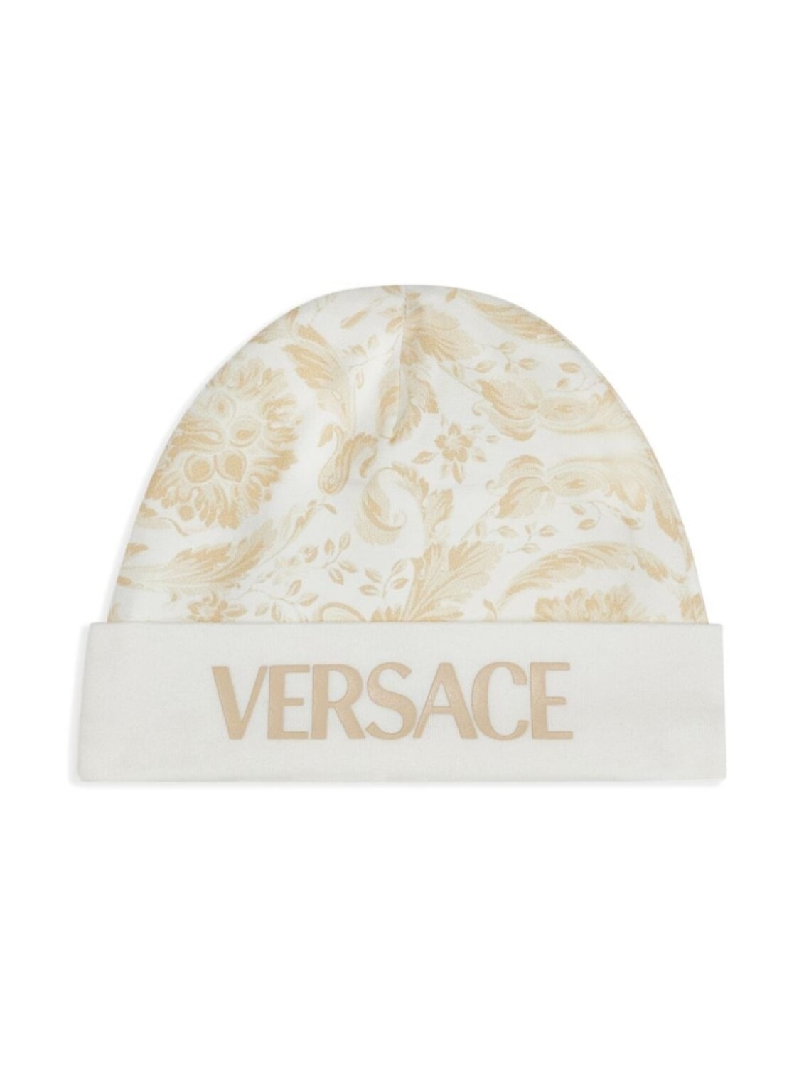 

Versace Kids шапка бини с принтом Barocco, белый