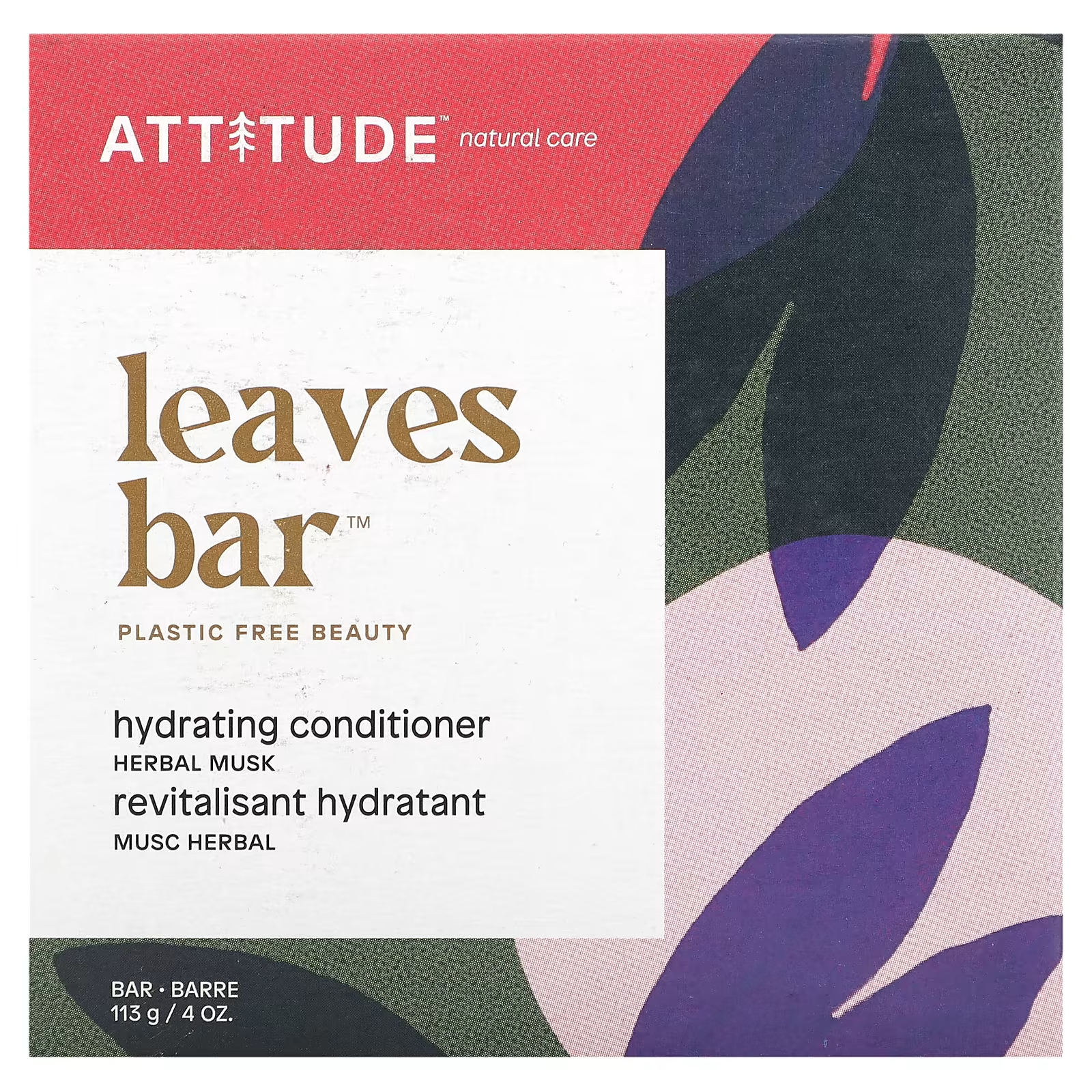 Кондиционер ATTITUDE Leaves Bar увлажняющий травяной мускус, 113 г детокс кондиционер attitude leaves bar морская соль 113 г