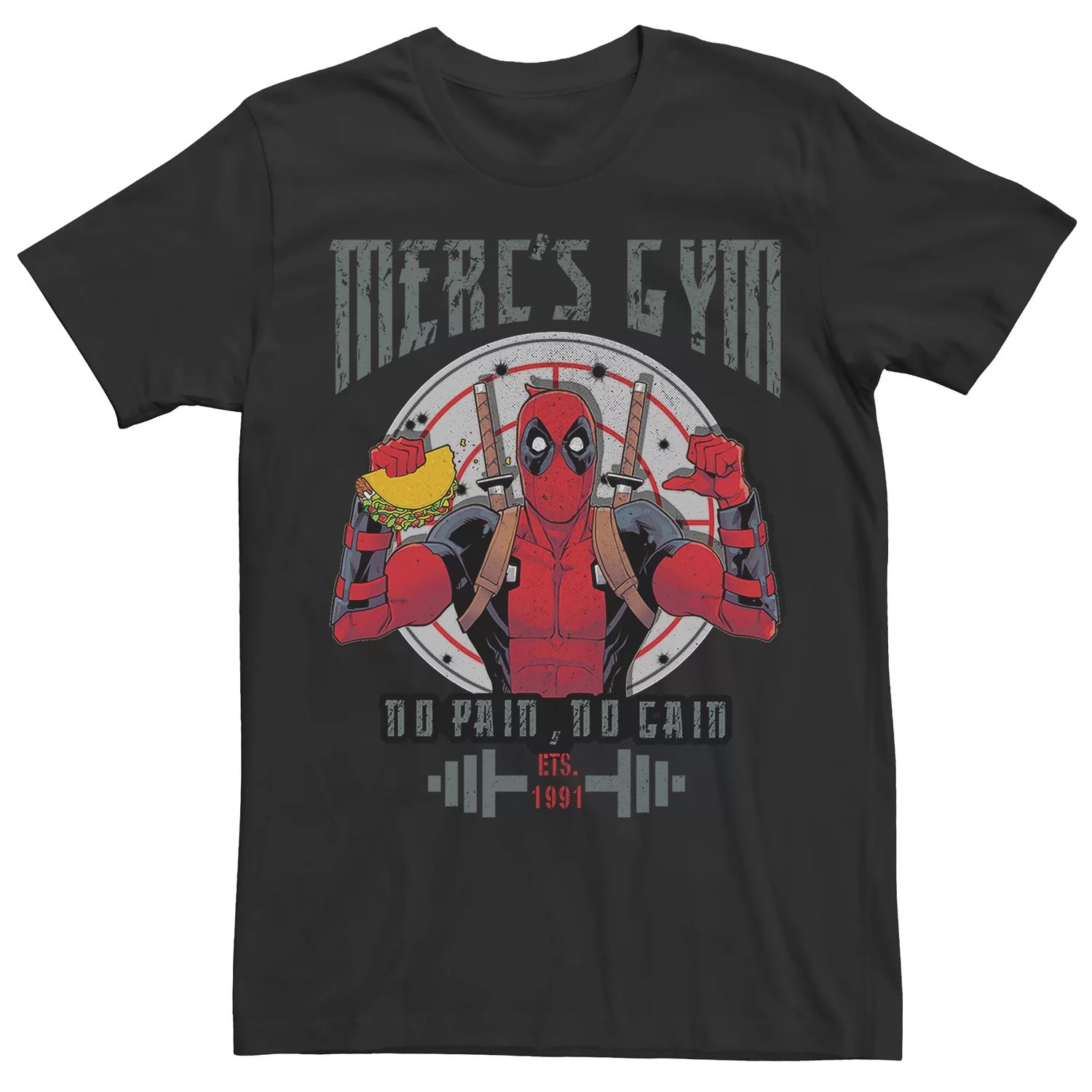 Мужская футболка для спортзала Deadpool Licensed Character мужская толстовка для спортзала cuphead clip joint licensed character
