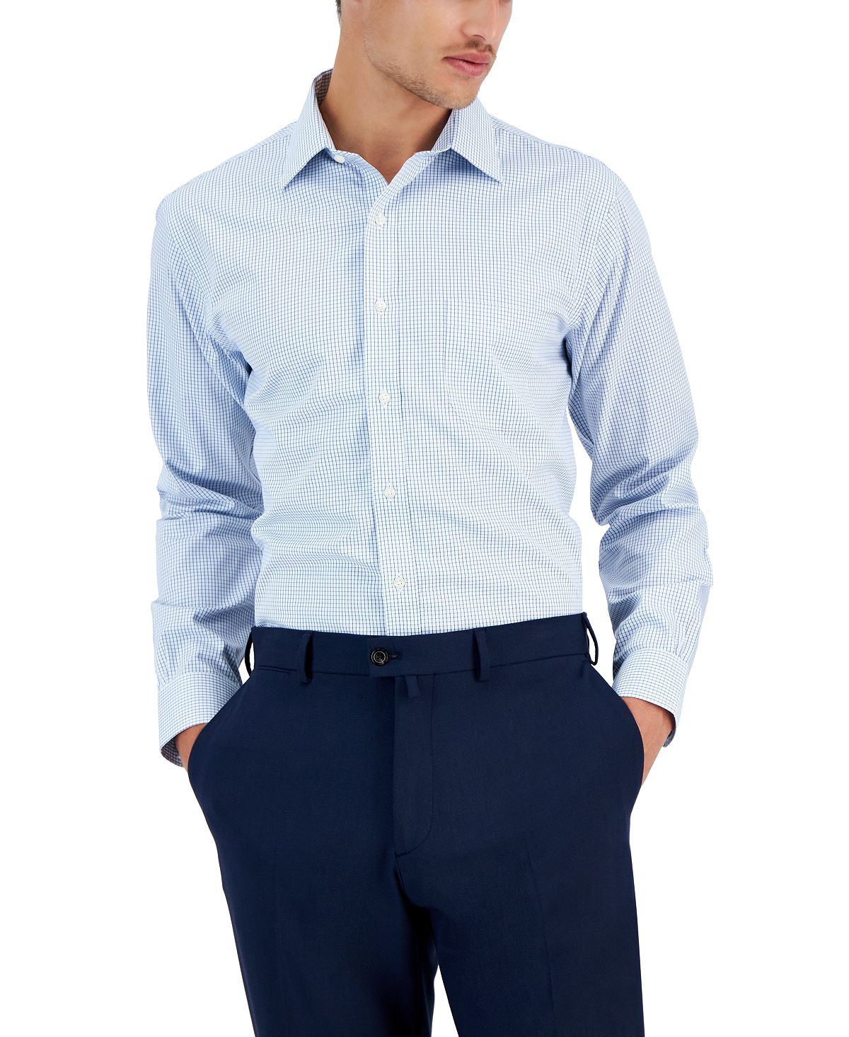 цена Мужская синяя классическая рубашка в клетку стандартного кроя без железа Brooks Brothers