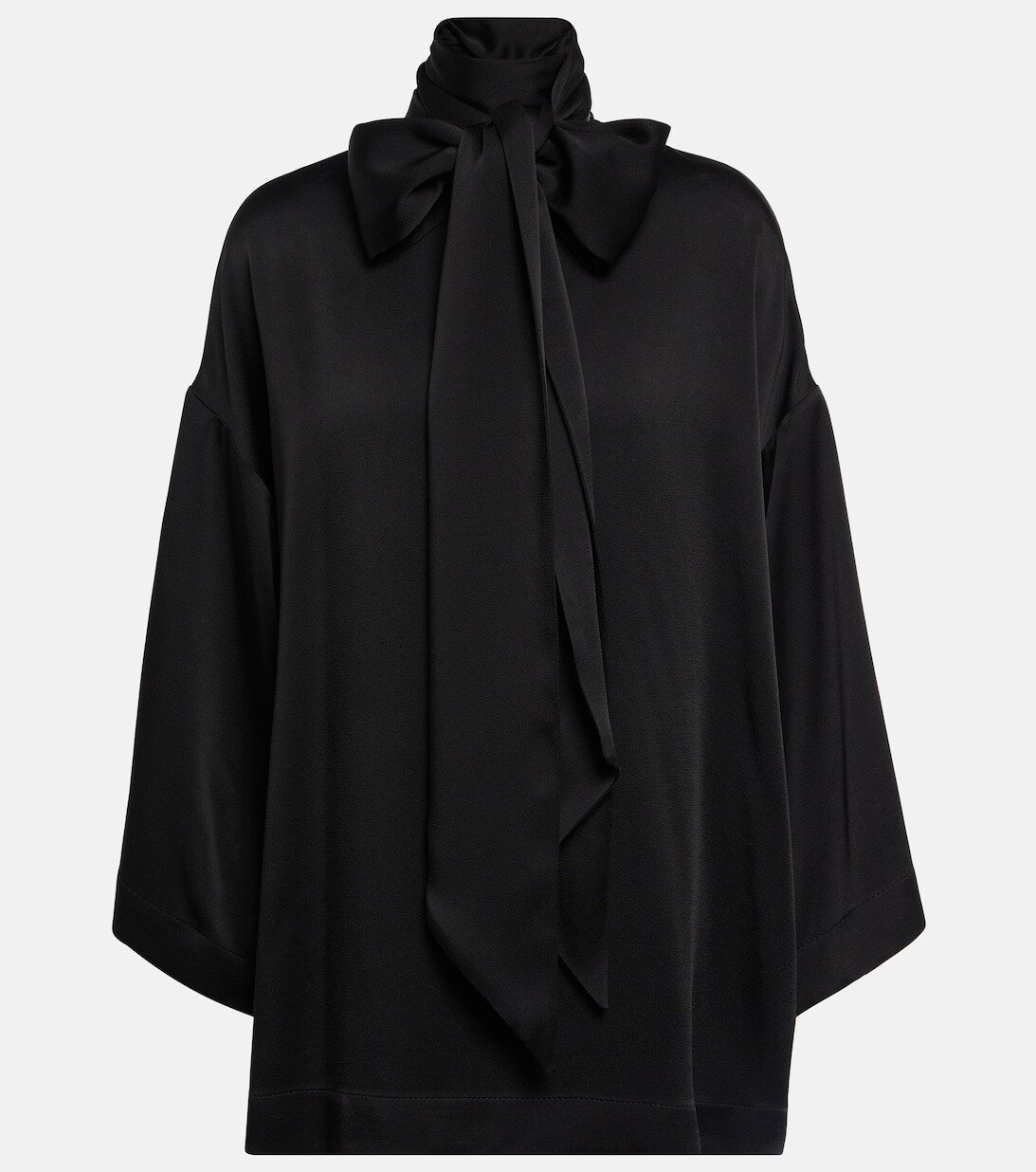 

Блузка с бантом на горловине SAINT LAURENT, черный
