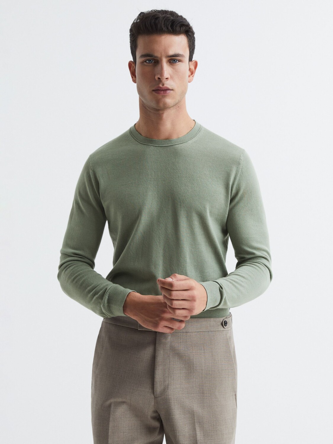 

Джемпер Reiss Wessex из шерсти мериноса, цвет капусты