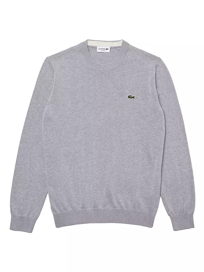 

Хлопковый свитер с круглым вырезом Lacoste, цвет silver