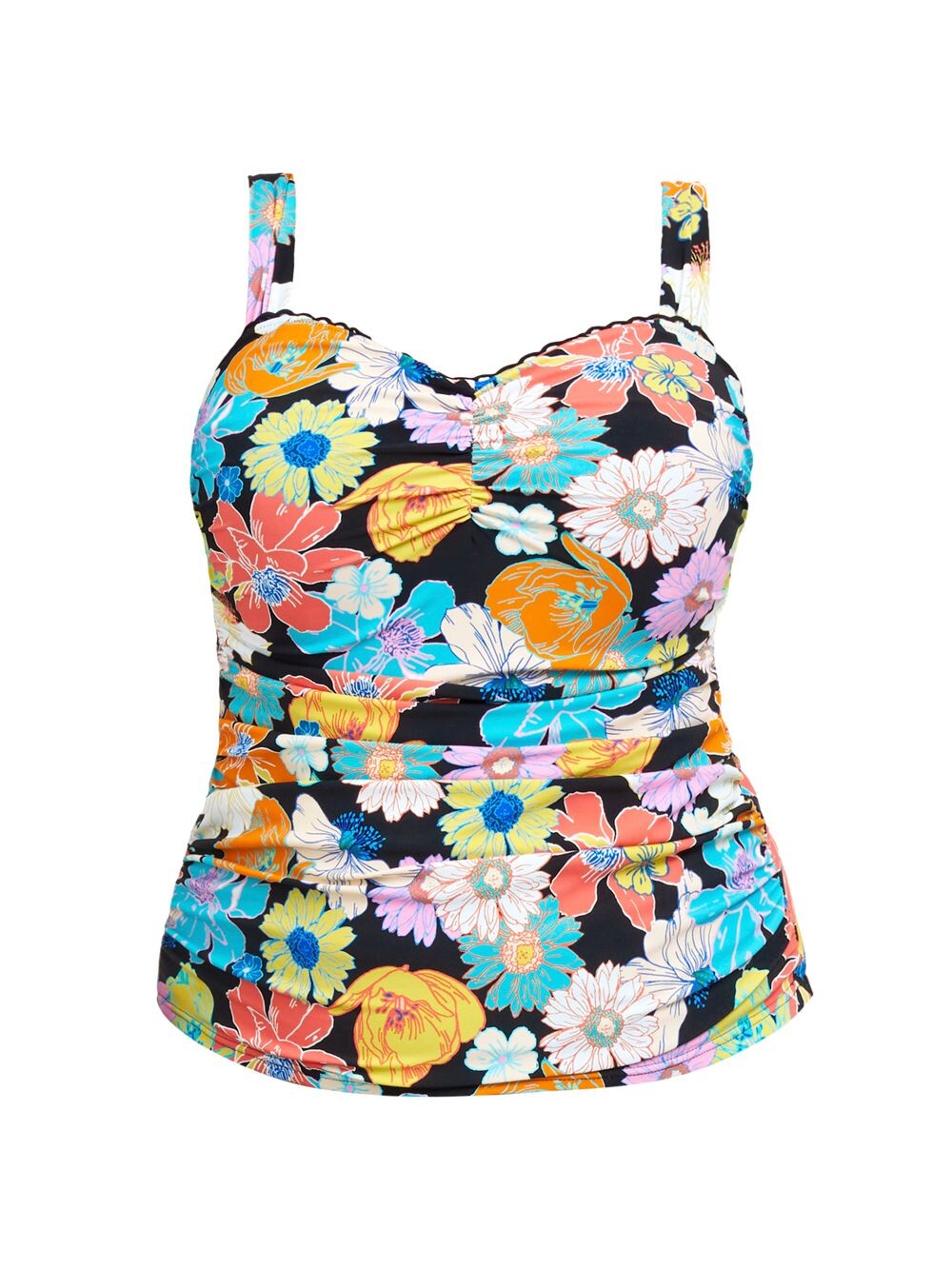 

Плюс Цветочный Топ Танкини Gottex Swimwear, черный