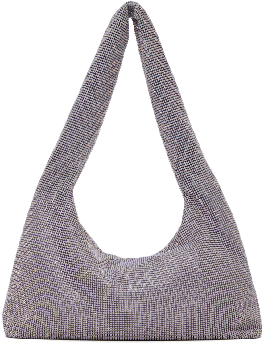 Фиолетовая сетчатая сумка для подмышек с кристаллами Kara