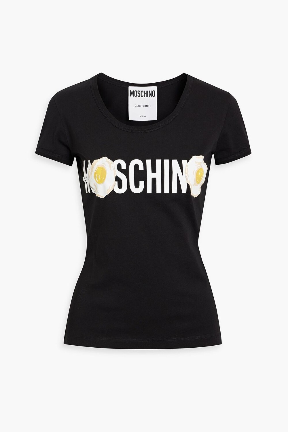 

Футболка из хлопкового джерси с принтом MOSCHINO, черный