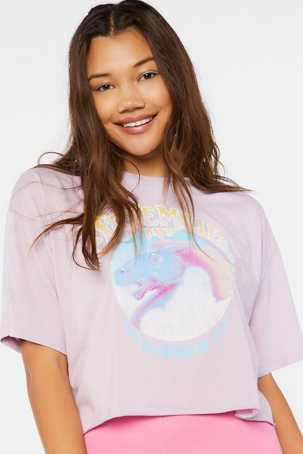 

Футболка с рисунком Steve Miller Band Forever 21, розовый