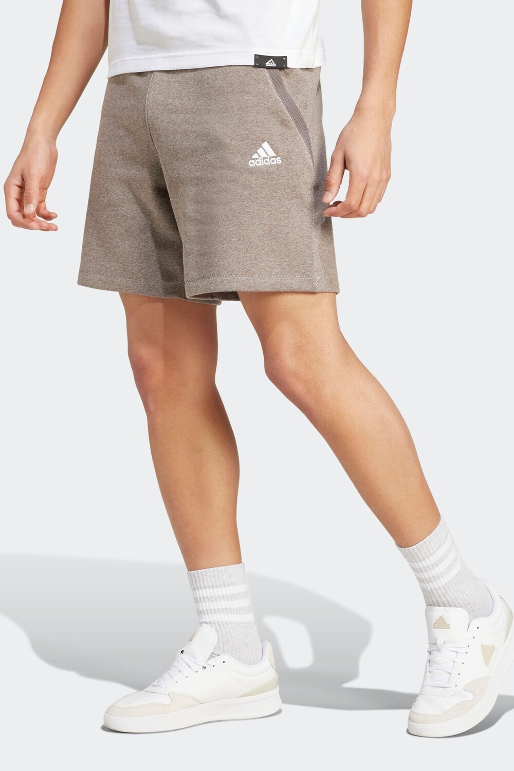 

Сезонные шорты меланжевого цвета Adidas, серый