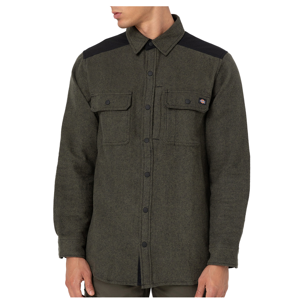 Рубашка Dickies Performance Heavy Flannel Check Shirt, цвет Military Green/Black Twill