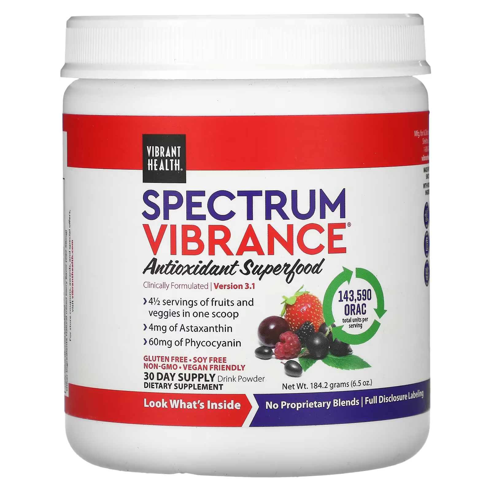 Антиоксидантный суперпродукт Vibrant Health Spectrum Vibrant, 184,2 г vibrant health spectrum vibrance суперпродукт антиоксидант 6 5 унций