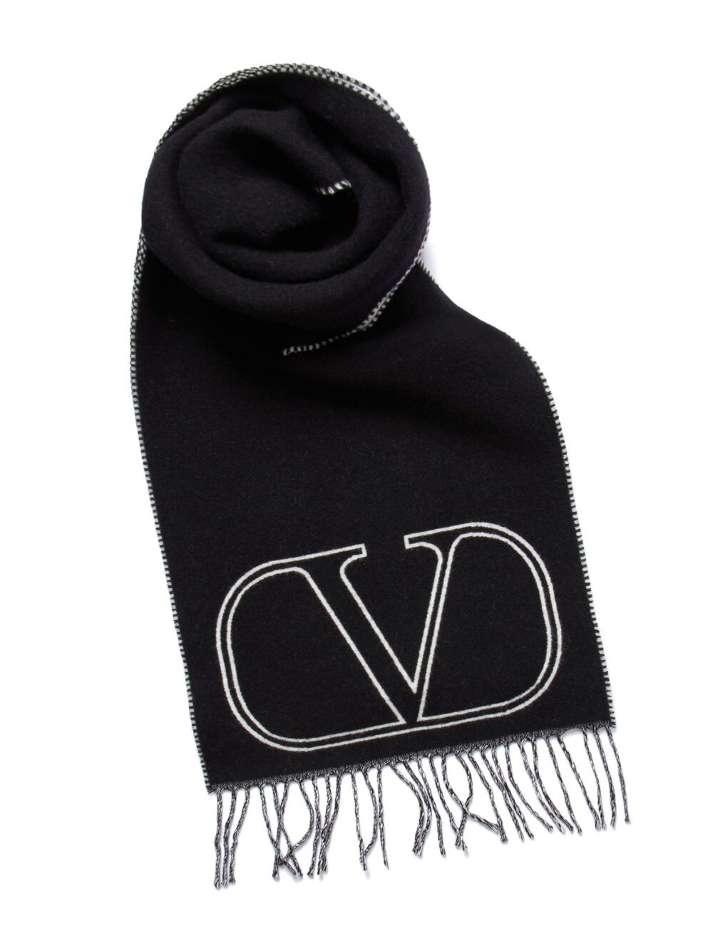 

Шарф Vlogo Signature из шерсти и кашемира Valentino Garavani, черный