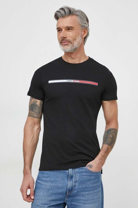 

Хлопковая футболка Tommy Jeans, черный
