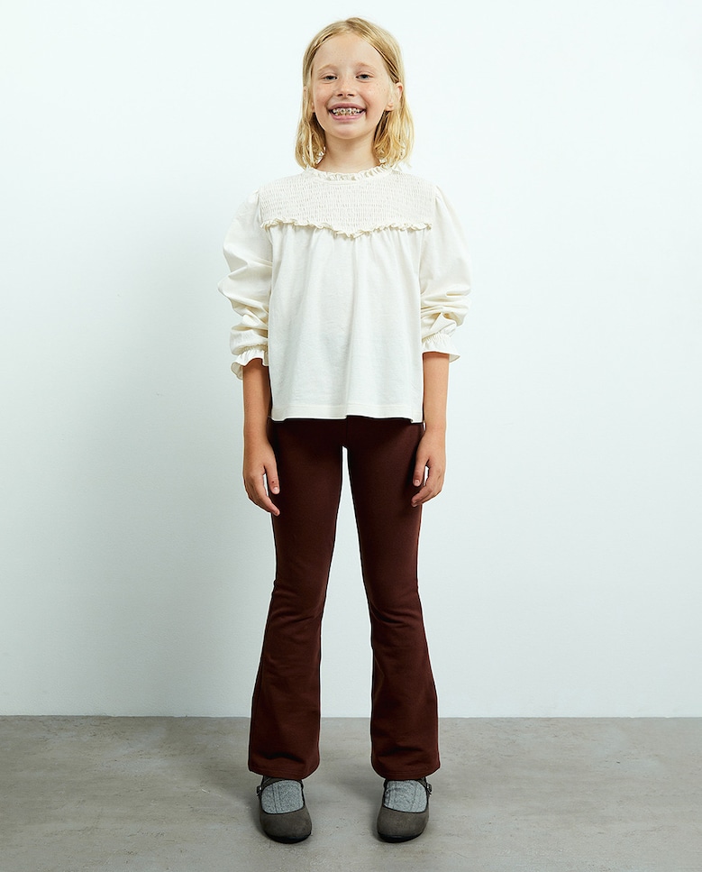 Плюшевые брюки-клеш для девочки Sfera, коричневый расклешенные брюки zara молочный