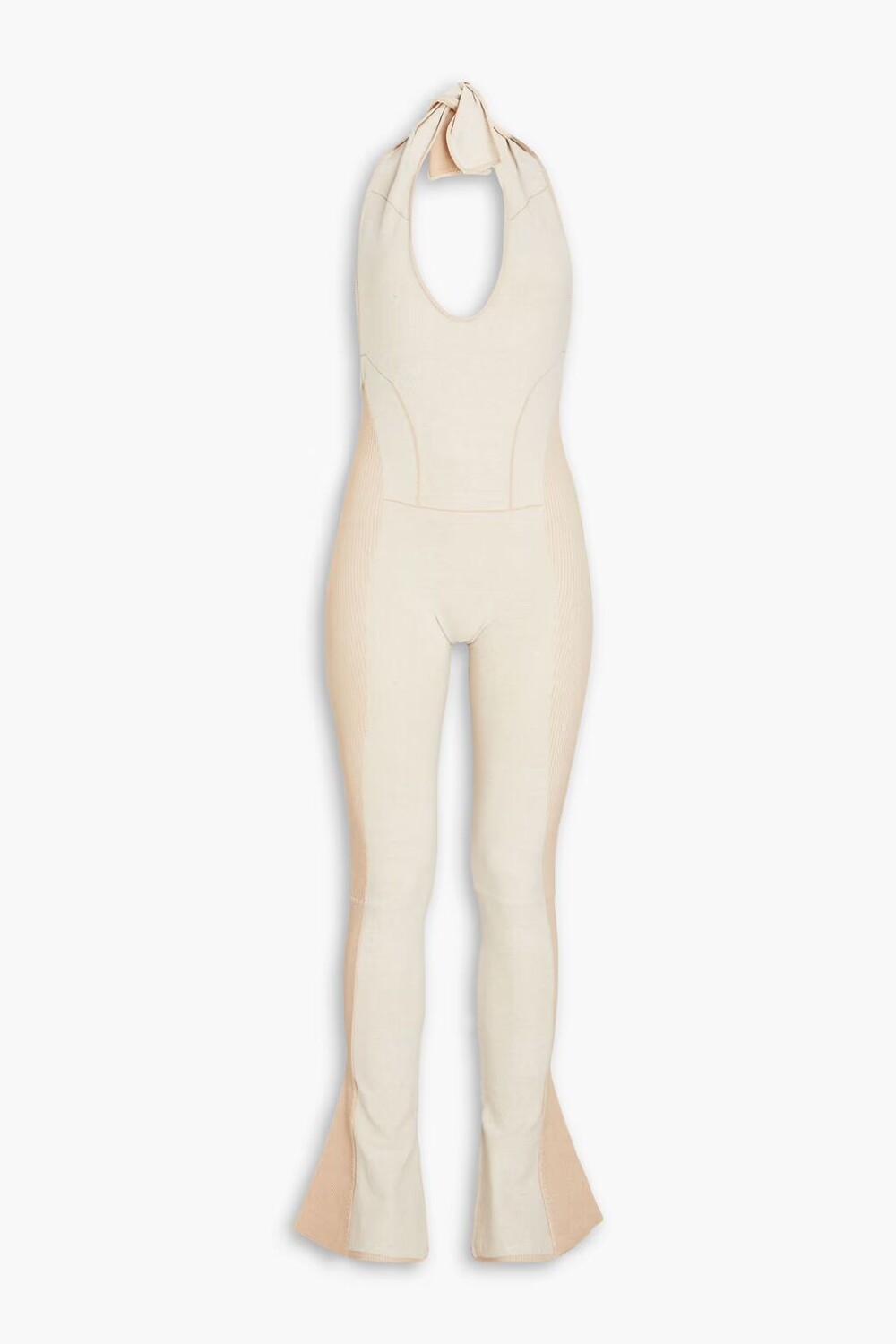 

Комбинезон эластичной вязки Baunhila с воротником-халтер Jacquemus, бежевый