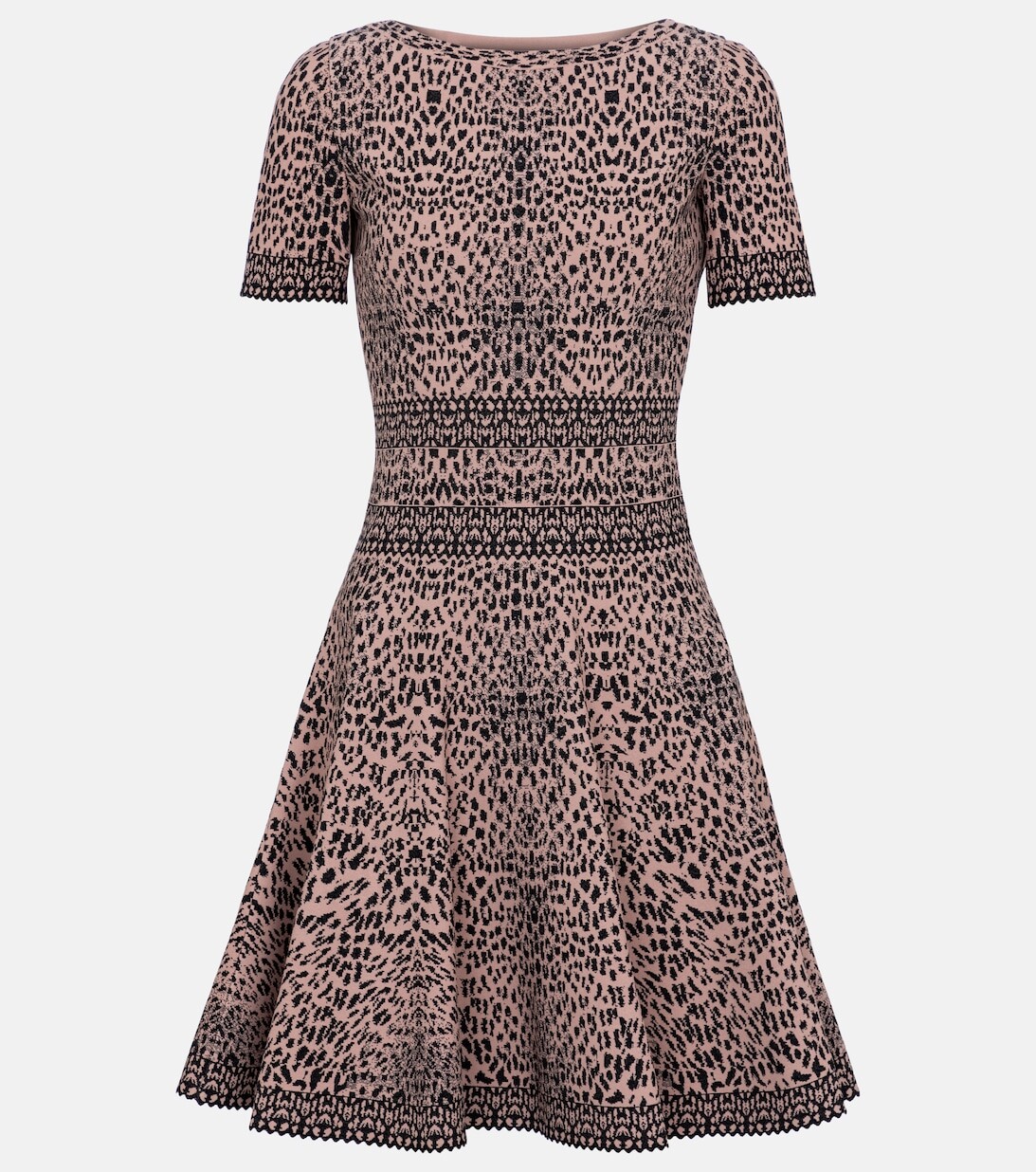 

Мини-платье из стрейч-жаккарда ALAÏA, бежевый
