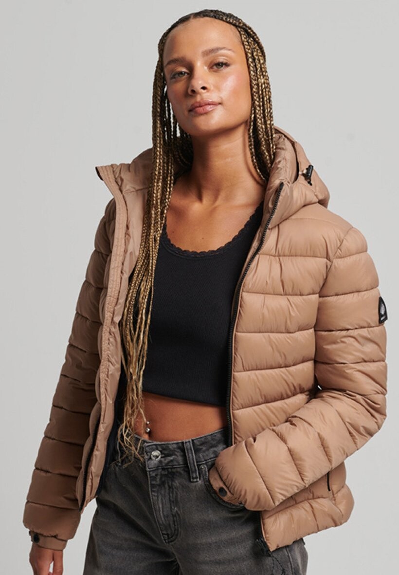 

Зимняя куртка Superdry Classic Fuji Puffer, темно-розовый, Коричневый