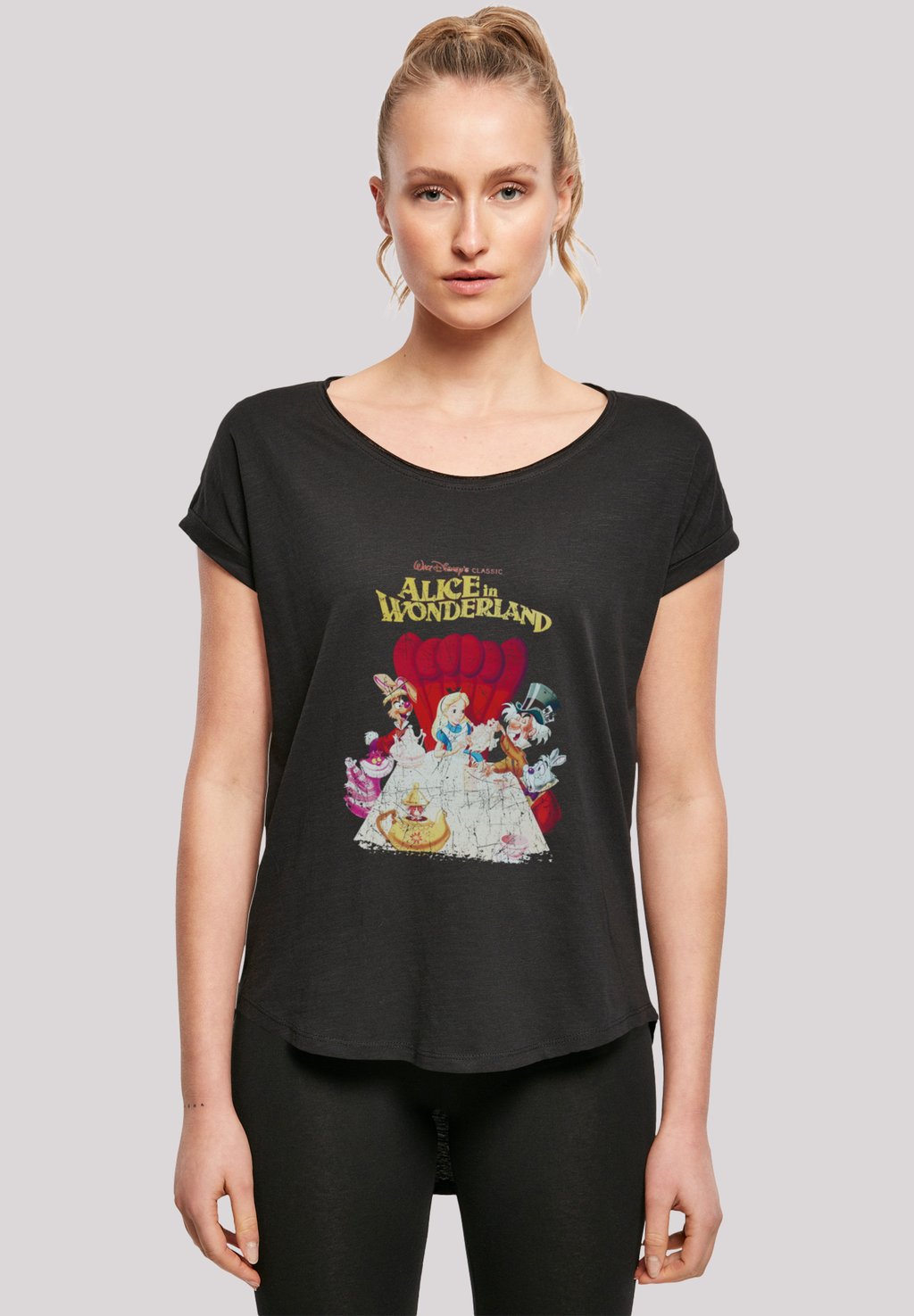alice im wunderland футболка с принтом Disney Alice Im Wunderland Retro Poster F4NT4STIC, черный