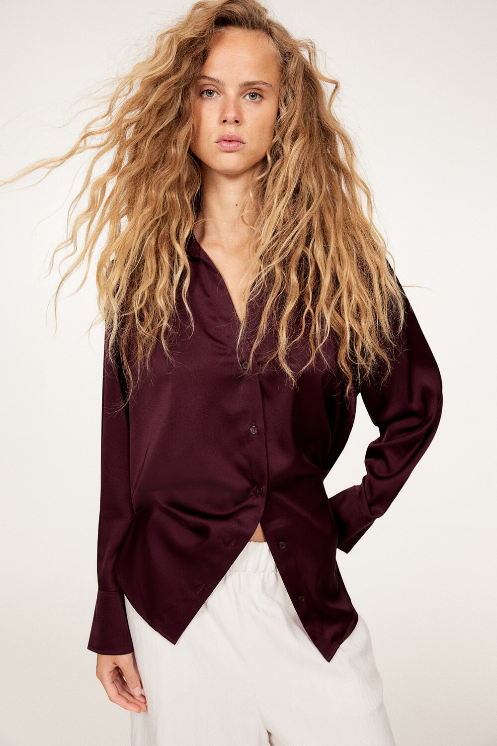 

Блузка с v-образным вырезом H&M, красный