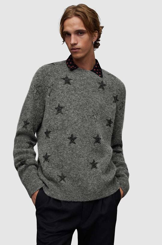 свитер с круглым вырезом ryan из альпаки derek lam 10 crosby цвет rhubarb Шерстяной свитер Odyssey AllSaints, серый