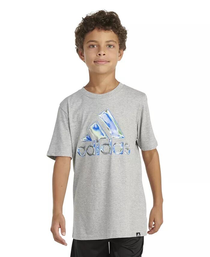 

Футболка с короткими рукавами и хромированным логотипом Big Boys Heather Adidas, серый
